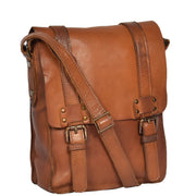 Real Leather Cross Body Messenger Bag Truman Rust Brown