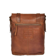 Real Leather Cross Body Messenger Bag Truman Rust Brown Back