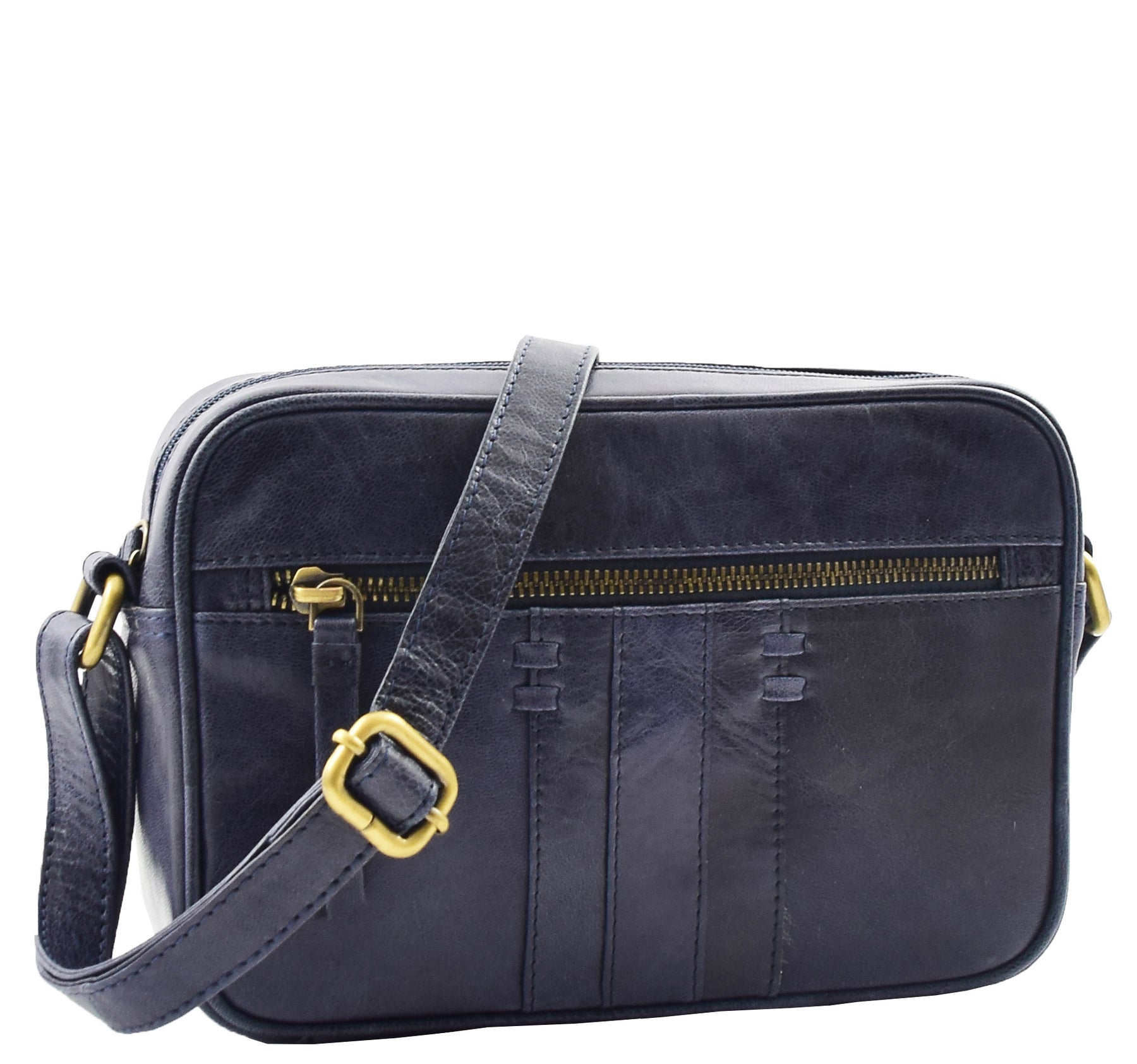 Black leather organiser top shoulder bag