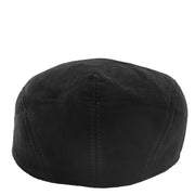 Genuine Black Suede Flat Cap English Granddad Baker-boy Hat Earl